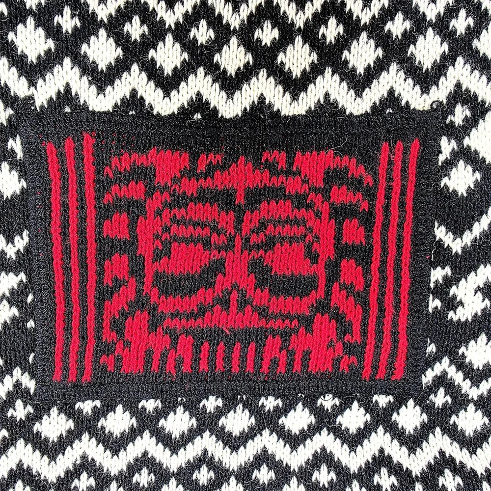 Statement Artwear Pasta Knit Cardigan Women’s Medium Fair Isle Patchwork